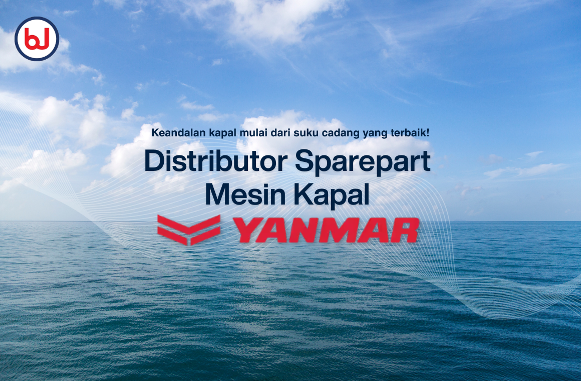 Lautan biru bertuliskan Distributor Sparepart Mesin Marine Yanmar di BaratJaya